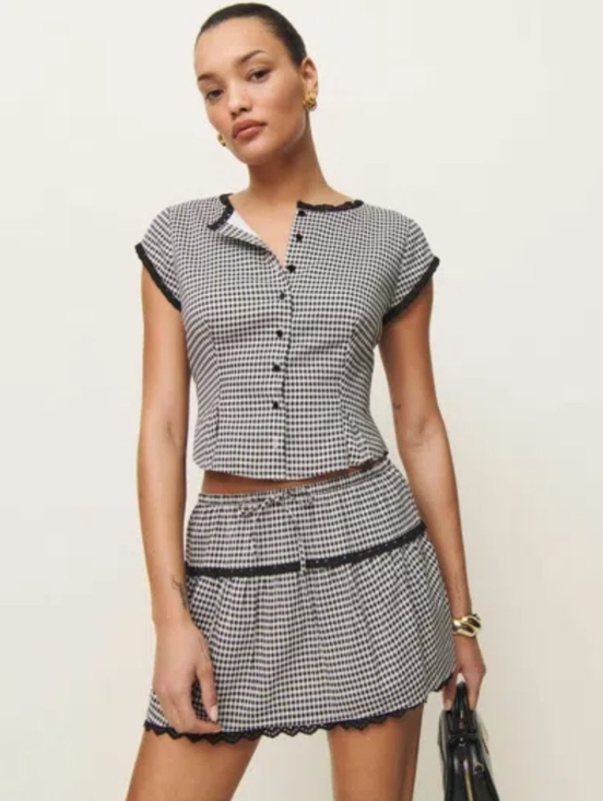 Reformation Dresses & Skirts - Reformation Valetta Two Piece In Remy Check - Size 6